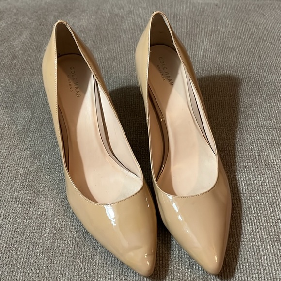 Cole Haan Grand.Os Nude Leather Heels - Picture 2 of 12